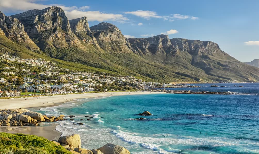 Twelve Apostles and Camps Bay, Cape Town - stunning coastal mountain range overlooking luxury beach destination